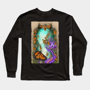 Dragon chasing butterflies Long Sleeve T-Shirt
